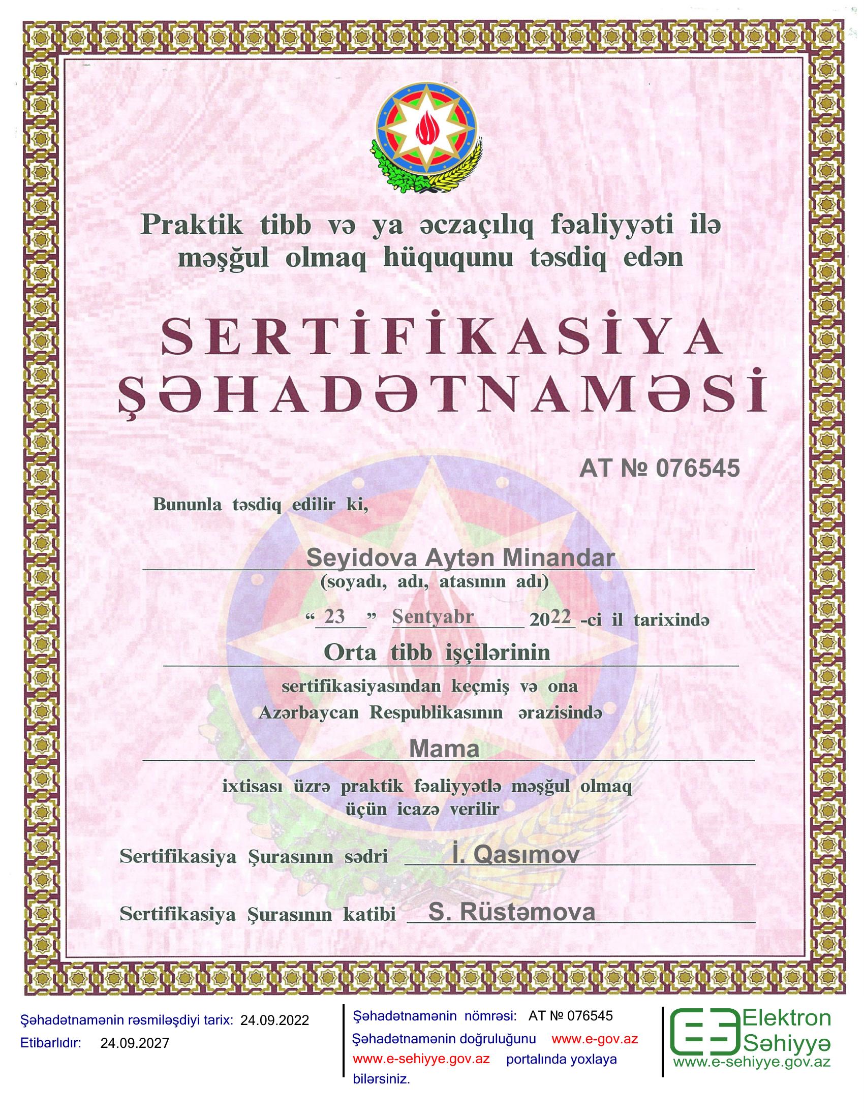 Mezoterapiya Sertifikatı