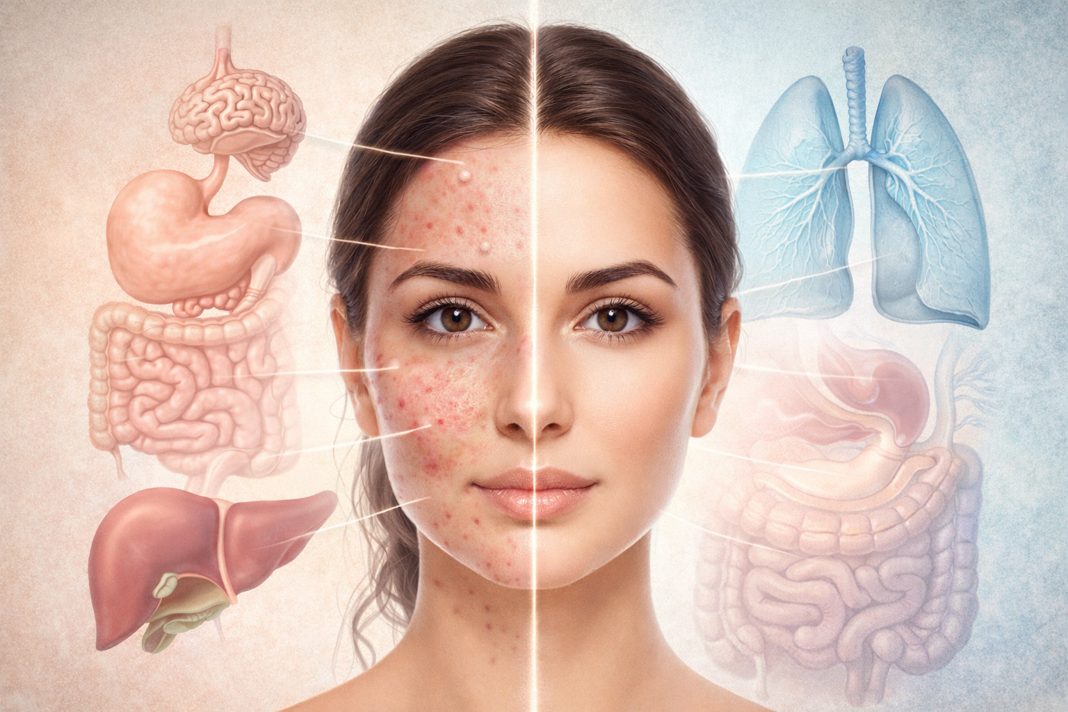 Daxili orqanların üzə təsiri